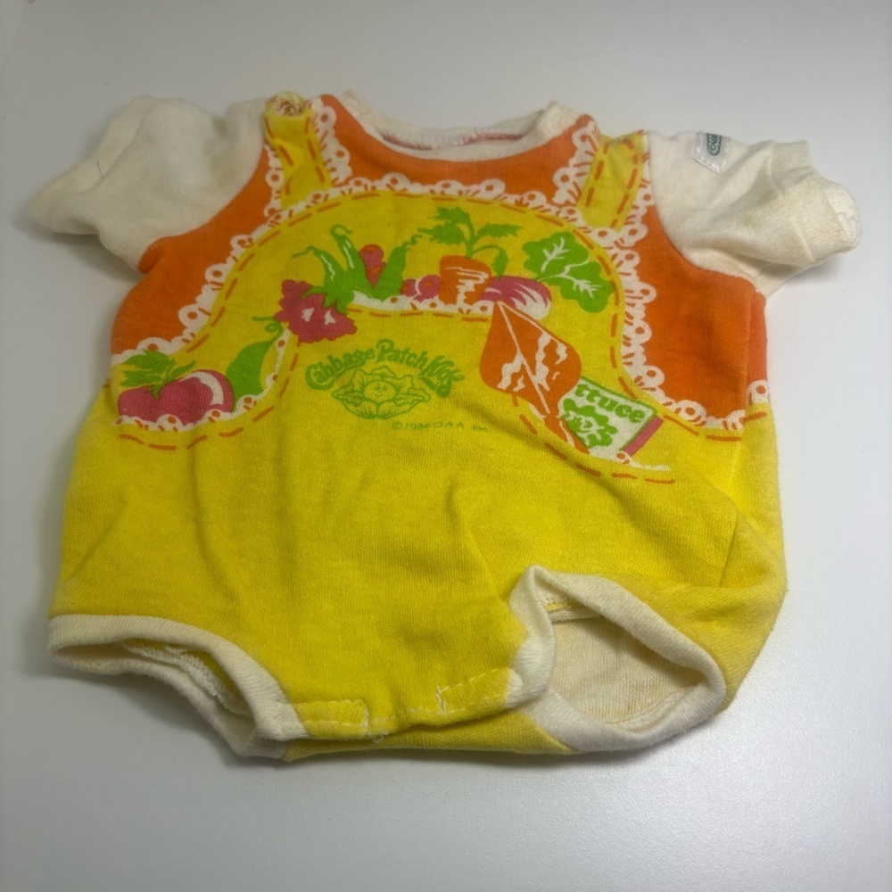 VTG Cabbage Patch Kids Goody Gardener Romper CPK 1980s Vegetables